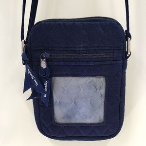 Vera Bradley Solid Diamond Stitched Crossbody Navy Adjustable Strap